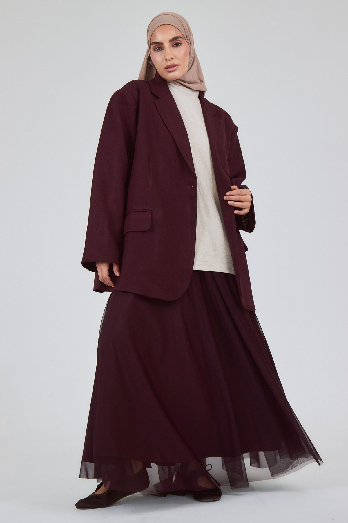 La Jupe Tulle Bordeaux